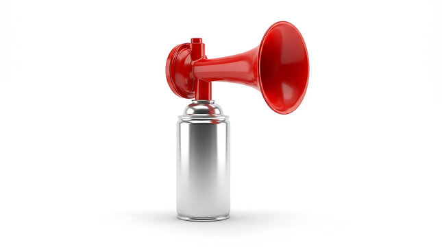 Vibrant red stadium air horn canister for intense sound signaling and emergency safety alerts