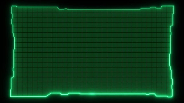 Futuristic digital HUD cyber frame technology for video overlay templates.Digital HUD futuristic motion graphic element cyber generated background. security hologram frame border 4k background.