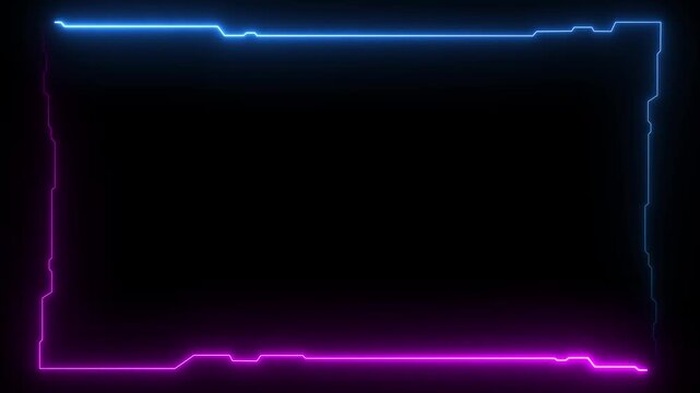 Futuristic digital HUD cyber frame technology for video overlay templates.Digital HUD futuristic motion graphic element cyber generated background. security hologram frame border 4k background.