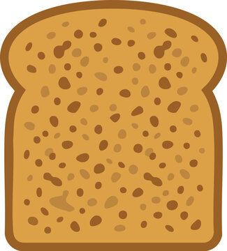 Whole wheat bread slice showing porous texture for healthy breakfast menus and nutrition concepts focusing on daily grain diets eaten during snacks or morning meals prepared in the kitchen at