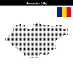 Fototapeta premium Map of Romania region Sălaj in medium size square dots
