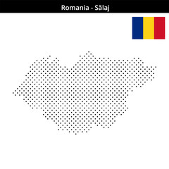 Fototapeta premium Map of Romania region Sălaj in small cross shaped dots