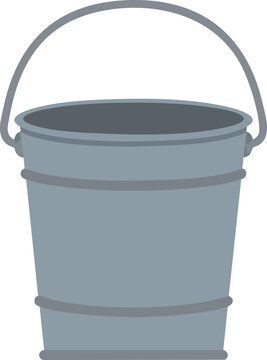 Sturdy metal bucket with handle for garden chores and liquid transport tasks inside houses or farms providing durable storage capacity for water and heavy tools during renovation work and