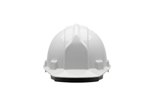 White safety hard hat for construction work isolated on transparent background