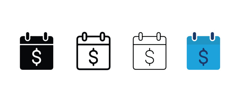 calendar icons with dollar signs representing financial planning budgeting and money management concepts