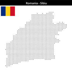 Fototapeta premium Map of Romania region Sibiu in small size dots