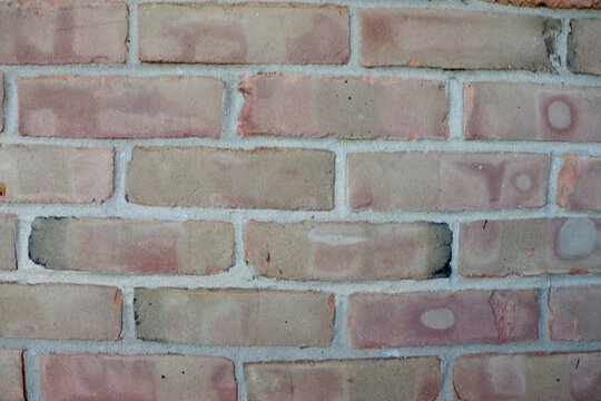 A close view of the red brick wall.