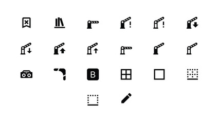 Barrier Gate Icons Set for Traffic Control and Security Access Systems © FOYJUL