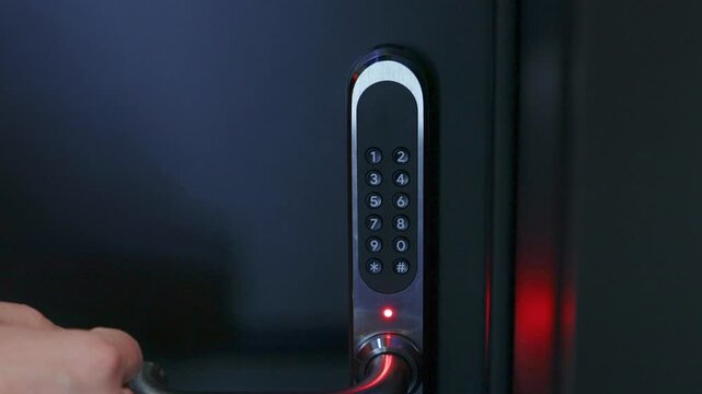 Electronic lock showing error indicator after typing failed digital combination