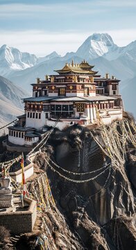 空にそびえる、雲上の寺院
