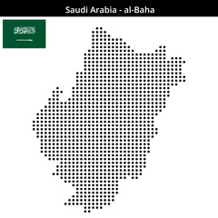 Obraz premium Map of Saudi-Arabia region al-Baha in medium size dots