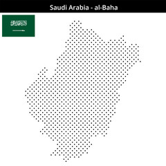 Obraz premium Map of Saudi-Arabia region al-Baha in small cross shaped dots