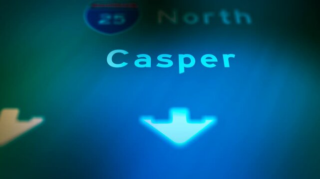 Crime Filler Shot - Cinematic Wyoming State Highway Sign - Casper.