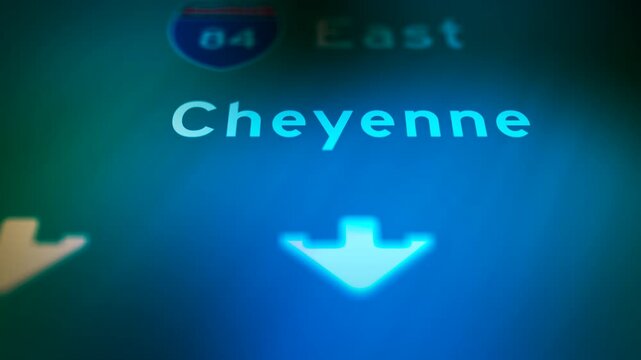  Crime Filler Shot - Cinematic Wyoming State Highway Sign - Cheyenne