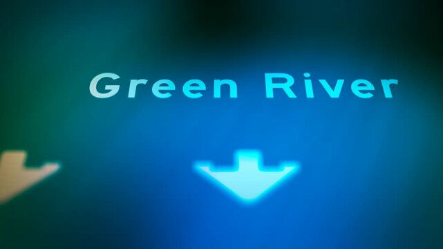 Crime Filler Shot - Cinematic Wyoming State Highway Sign - Green River