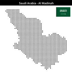 Obraz premium Map of Saudi-Arabia region Al-Madinah in medium size square dots