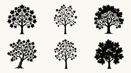 Stylized tree silhouettes collection © Stok
