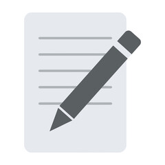 Naklejka premium Minimalist Pencil Writing on Paper Document Icon for Business and Education Usage