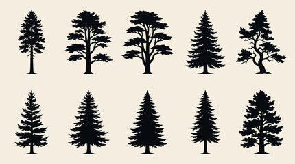 Obraz premium Stylized tree collection with colorful pixelated foliage