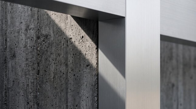 Minimalist Concrete Wall with Sharp Shadow and Light