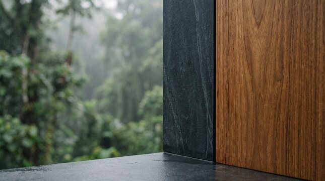 Modern Architecture Interior with Natural Forest View
