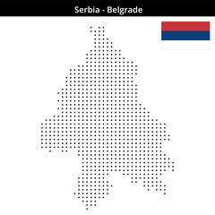 Obraz premium Map of Serbia region Belgrade in small size square dots