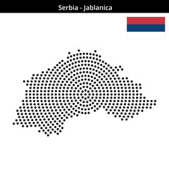 Fototapeta premium Map of Serbia region Jablanica in concentric medium dots