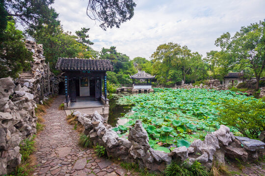 Liyuan Garden with Lotus Pond, Wuxi Jiangsu Province, China