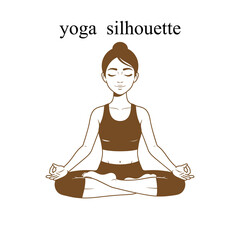 Obraz premium Woman practicing yoga in a relaxed meditation pose with eyes closed