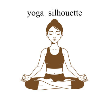 Woman practicing yoga in a relaxed meditation pose with eyes closed