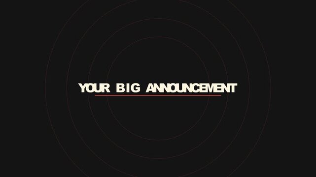 Your big announcement motion title card for business presentations and social media marketing animation 4k