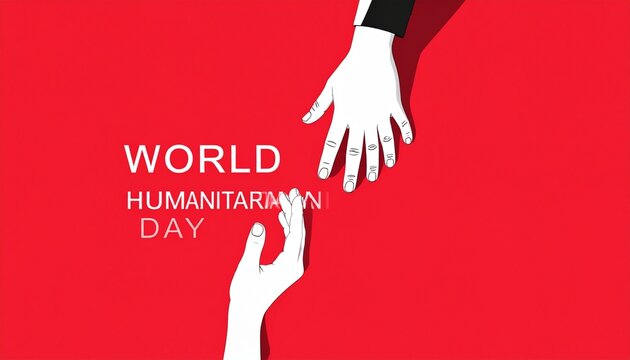 Humanitarian unity with handshake and support.
