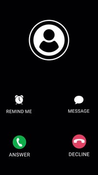 Video call interface with calling text and person icon  on a transparent background. Call screen, video, speaker, internet, video calling in 4k 