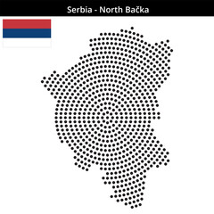 Fototapeta premium Map of Serbia region North-Bačka in concentric medium dots