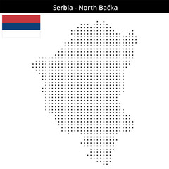 Fototapeta premium Map of Serbia region North-Bačka in small size square dots