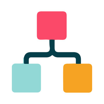 system integration icon with connected modules representing APIs and digital workflows.