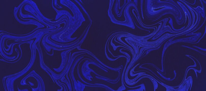 Dark blue Swirly Marbling paper