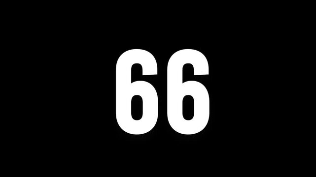 Pixel numeral 66, number sixty six, alpha channel, alphabet and letters in pixel style with a transparent background