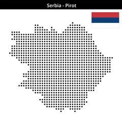 Fototapeta premium Map of Serbia region Pirot in medium size dots