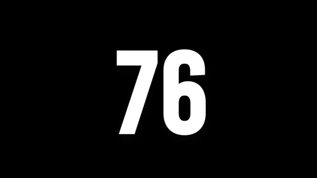 Pixel numeral 76, number seventy six, alpha channel, alphabet and letters in pixel style with a transparent background