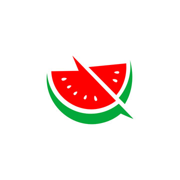 WATERMELON SLICE FLAT DESIGN 