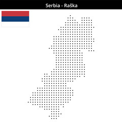 Obraz premium Map of Serbia region Raška in small size dots