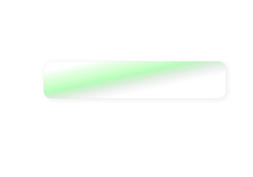 Green gradient rectangle button element on transparent background