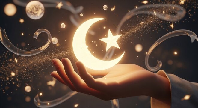 星月夜の神秘的な光