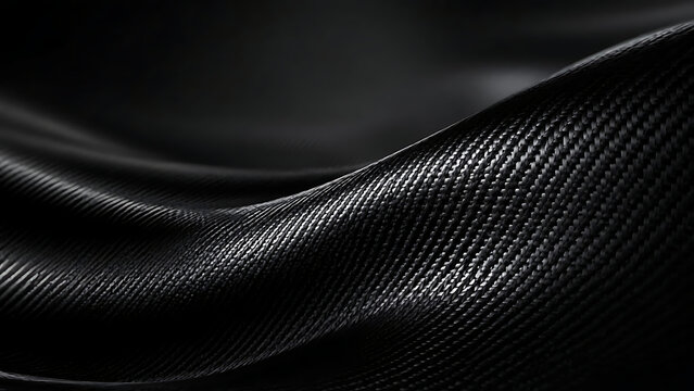 Dark carbon fiber texture background with glossy grey wave pattern