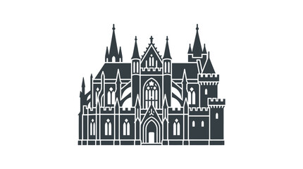 Fototapeta premium Gothic Architecture Building Design Elements.