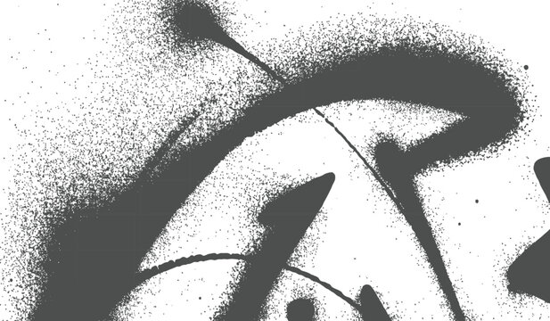 Abstract dark spray paint strokes on white background graphic design element with urban concept