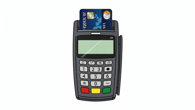 Portable credit card reader and payment terminal with card inserted for electronic transactions and secure payment processing