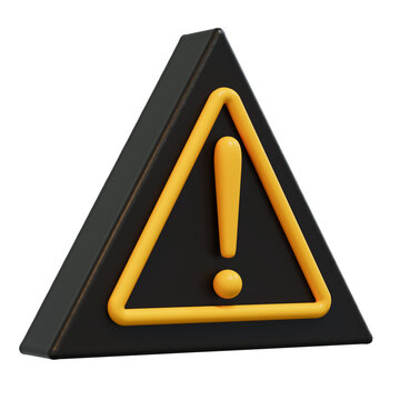 Yellow warning triangle with exclamation mark, safety alert symbol, caution sign