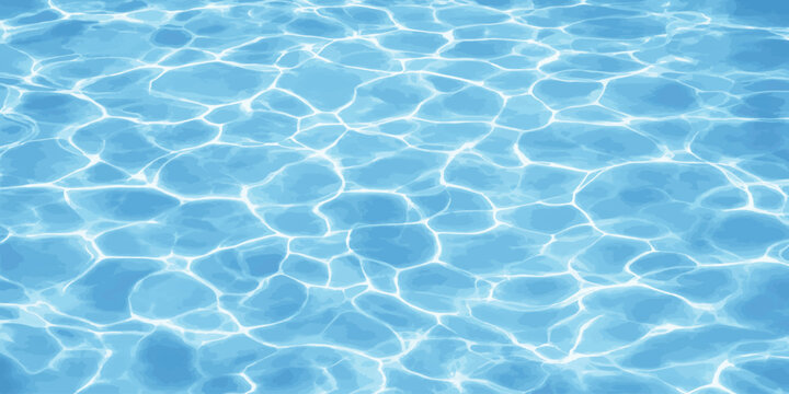 Sunlight reflections on clear blue swimming pool water surface with swimming reflection sunlight background transparent abstract refreshing vacation relaxing environment tranquil poolside